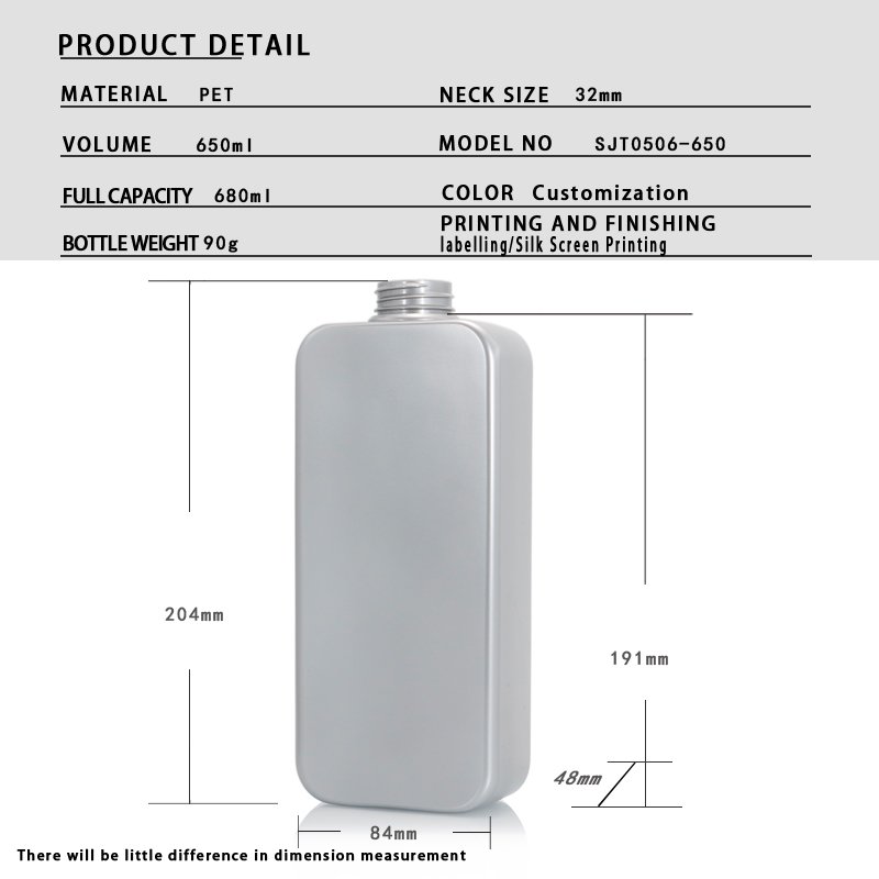 650ml PET Cosmetic Bottle