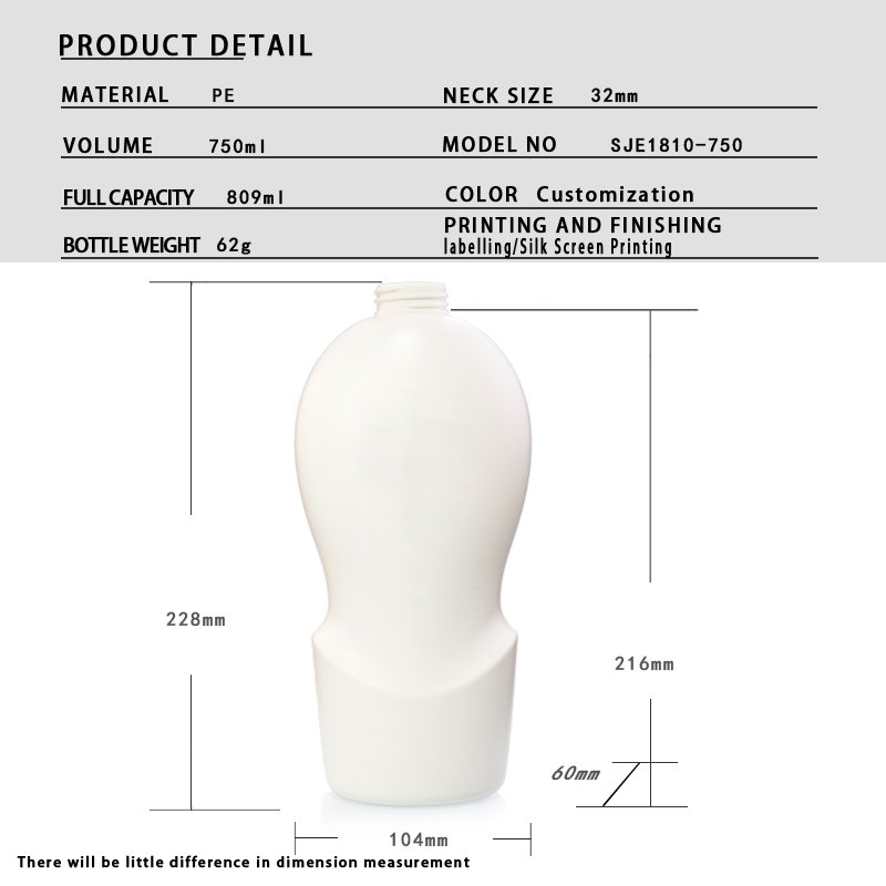 Cosmetic 750ml HDPE Bulk Bottle – Refill Size