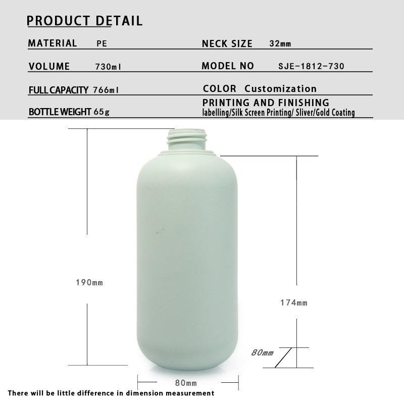 Cosmetic 730ml HDPE Bulk Bottle – Refill Size