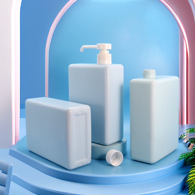 Bath & Body 1000ml Rectangular PE Plastic Bottle – 28mm Neck
