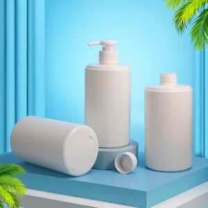 Cosmetic 500ml Round Shoulder PE Plastic Bottle – 28mm Neck