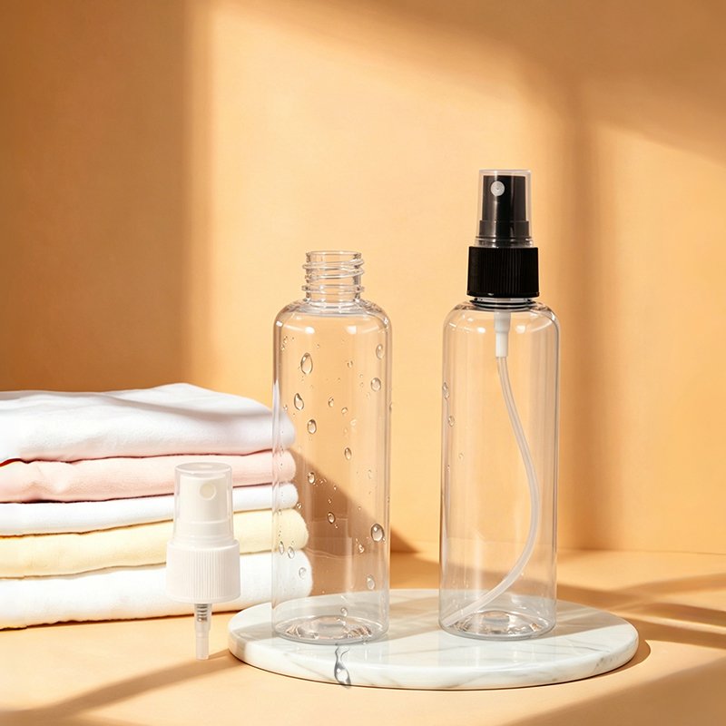 100ml PET Cosmetic Bottle with Lotion Pump & Disc-Top (24/410 Neck)