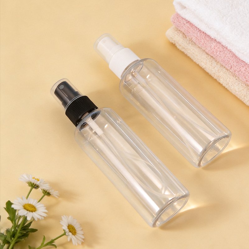 100ml PET Cosmetic Bottle with Lotion Pump & Disc-Top (24/410 Neck)