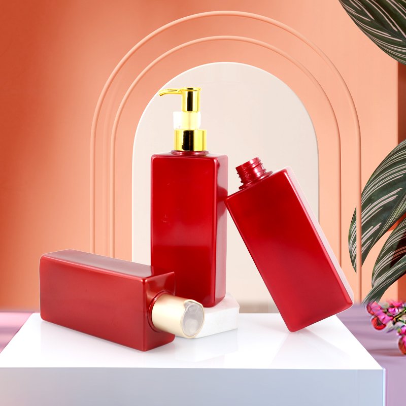 200ml PET Square Cosmetic Bottle with Lotion Pump & Disc-Top (24/410 Neck)