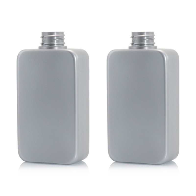 300ml PET Square Cosmetic Bottle with Lotion Pump & Disc-Top (24/410 Neck)
