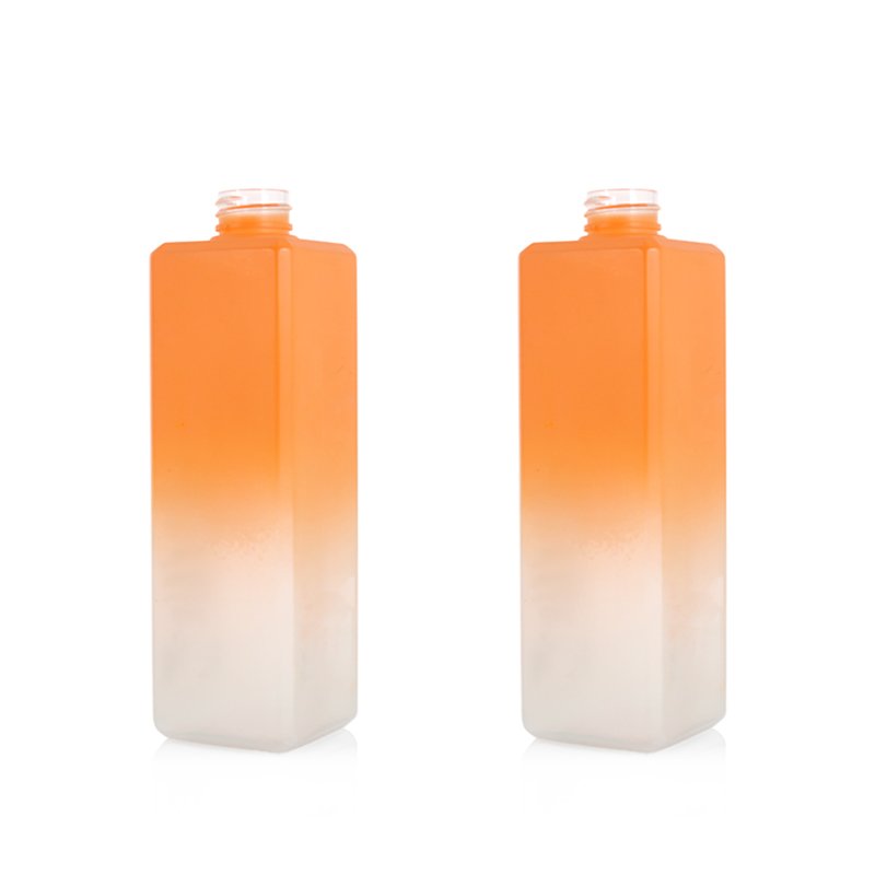 500ml PET Square Cosmetic Bottle with Lotion Pump & Disc-Top (24/410 Neck)