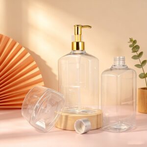 Cosmetic 400ml PET Conditioner Bottle – Space-Saving Flat