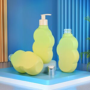 Cosmetic 300ml PET Shampoo Bottle – Space-Saving Flat