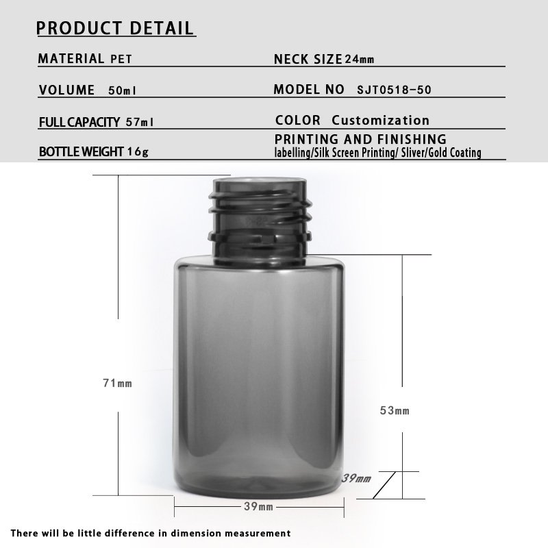 Cosmetic 50ml PET Essence Bottle – Crystal Clear