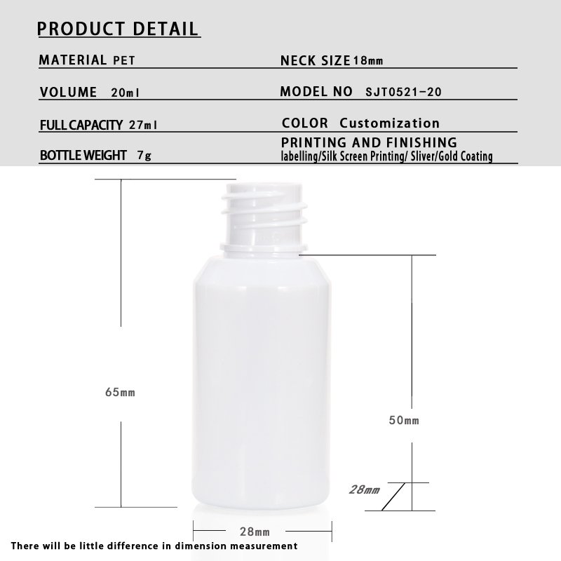 Cosmetic 20ml PET Serum Bottle – Sample Vial