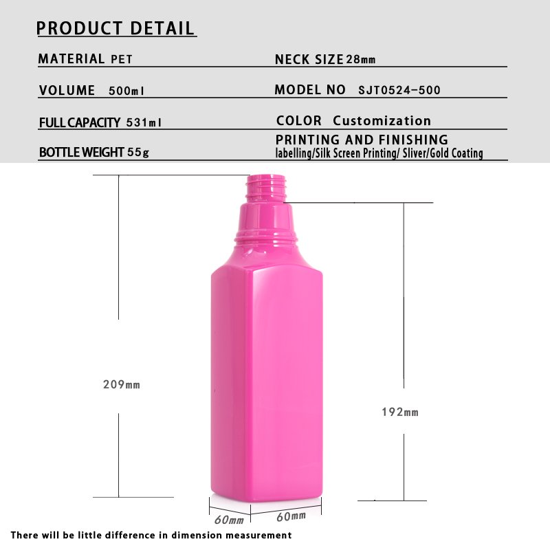Cosmetic 500ml PET Shampoo Bottle – with Custom Logo