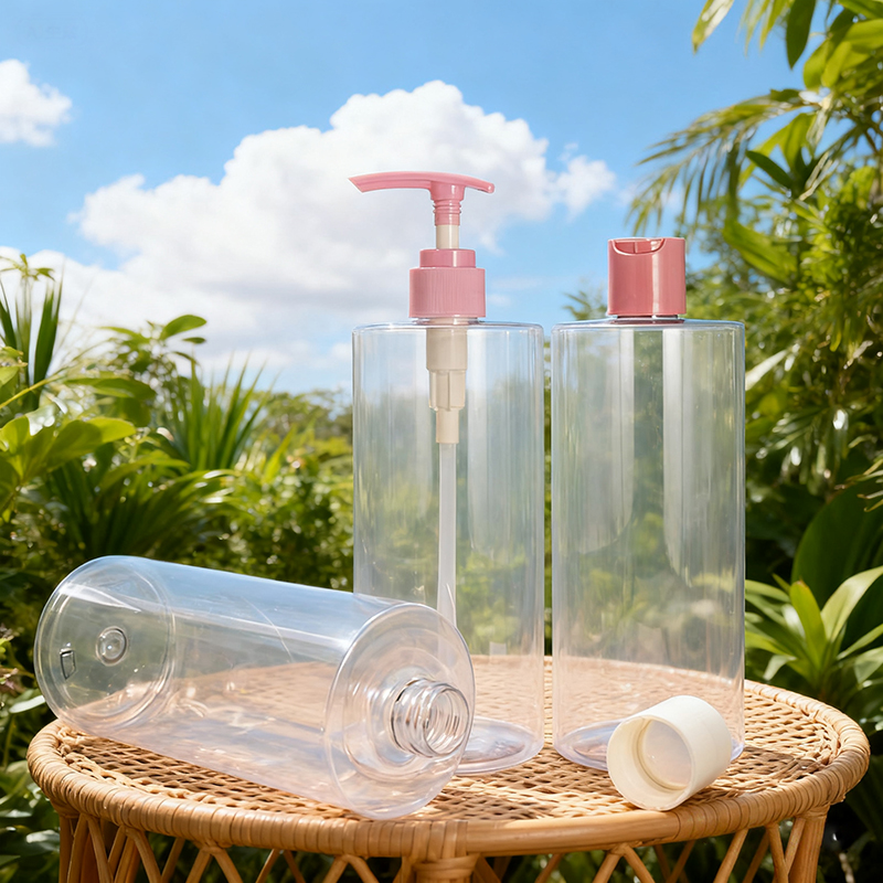 500ml PET Cosmetic Bottle with Lotion & Spray Pump (24/410 Neck)