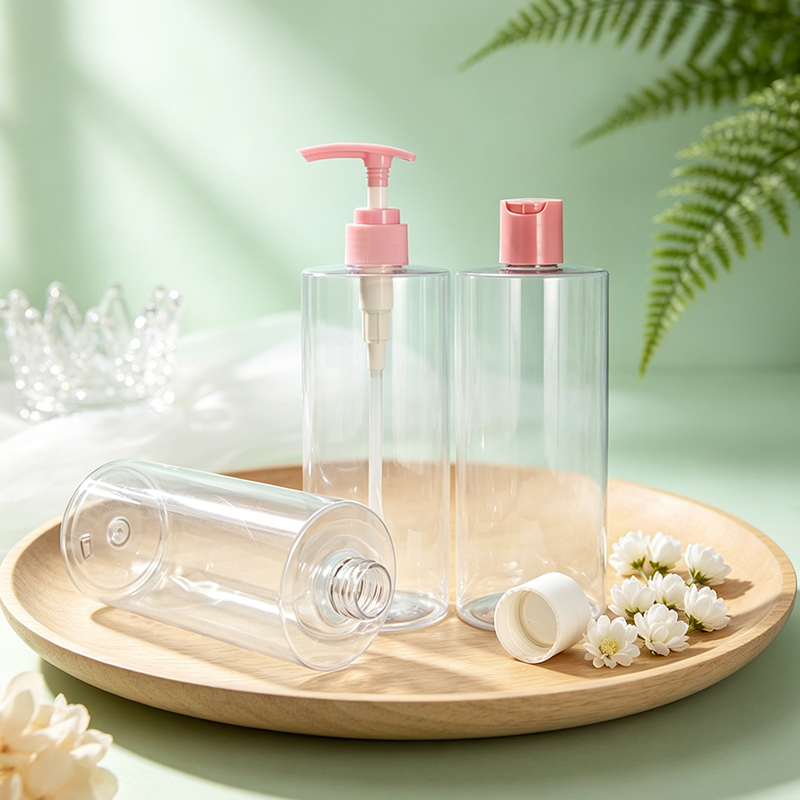 500ml PET Cosmetic Bottle with Lotion & Spray Pump (24/410 Neck)