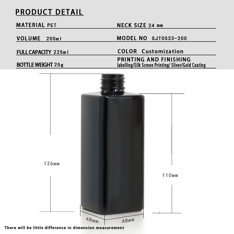 200ml PET Cosmetic Bottle with Pump & Dropper (24/410 Neck)