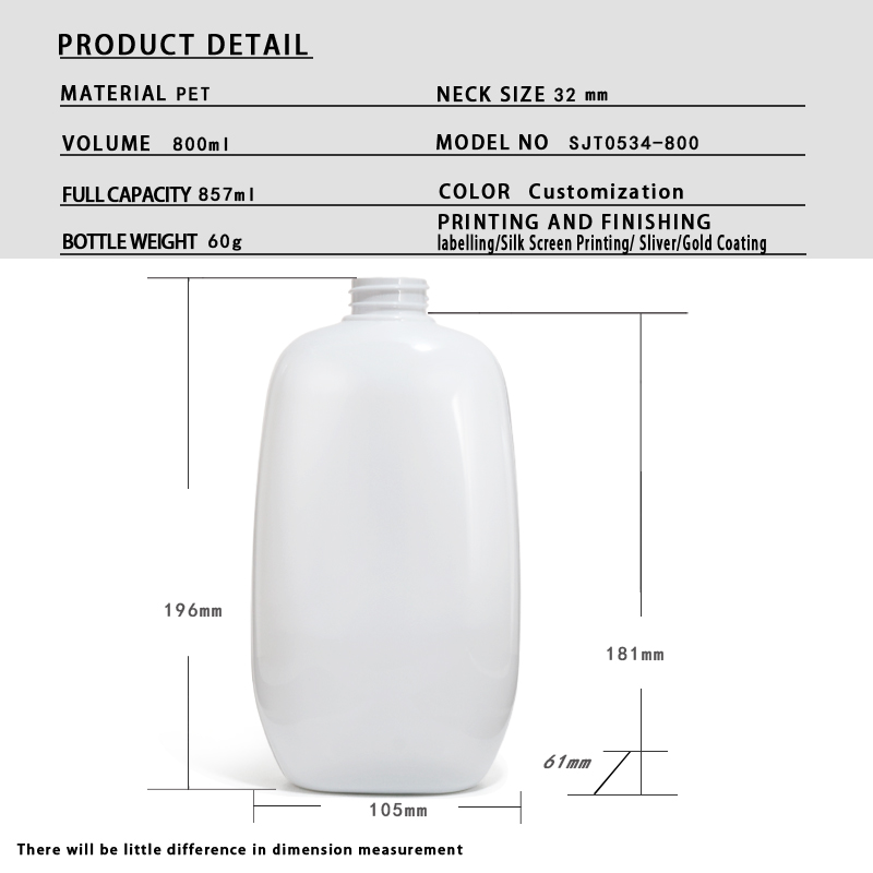 Bath & Body 800ml PET Bath Bottle