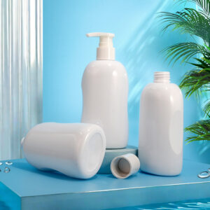 300ml PET Cosmetic Bottle with Lotion Pump & Screw Cap (24/410 Neck)