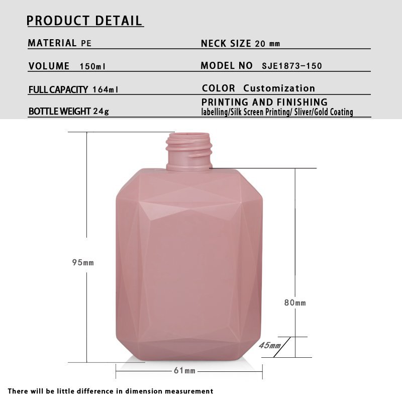150ml PE Squeeze Bottle for Body Lotion & Hand Soap – 24mm Neck, 22g