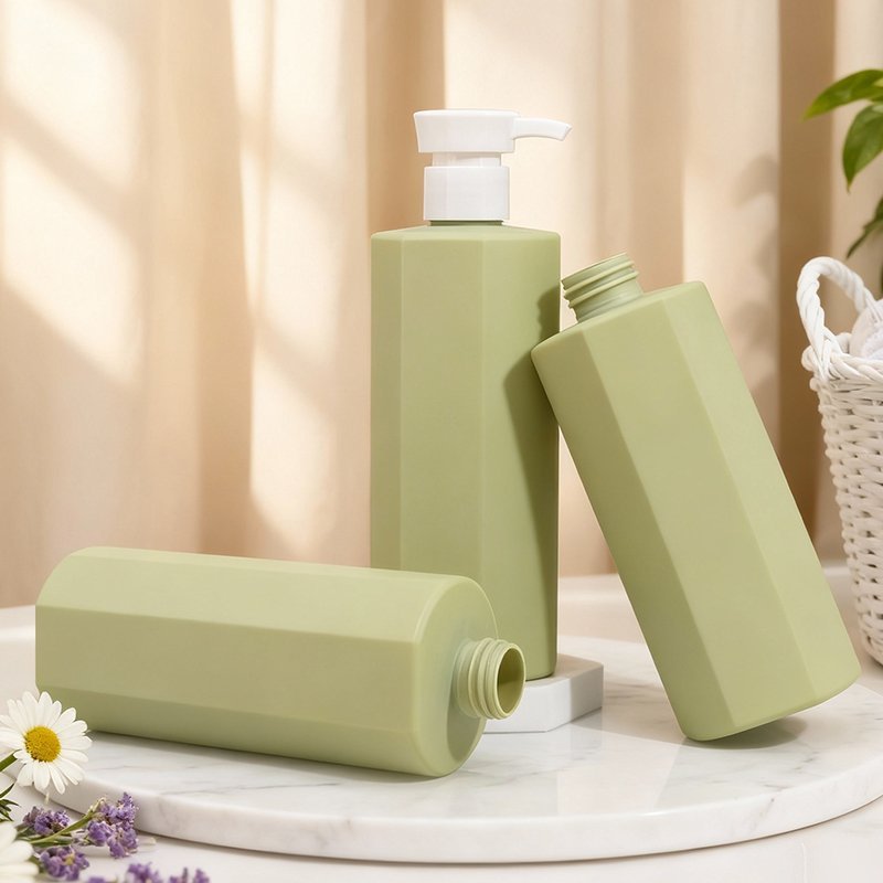 500ml PE Shampoo & Body Wash Bottle with Pre-Printed Logo (28mm Neck, 42g)