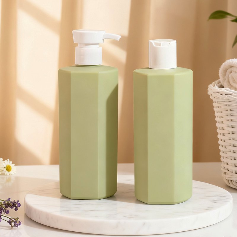 500ml PE Shampoo & Body Wash Bottle with Pre-Printed Logo (28mm Neck, 42g)