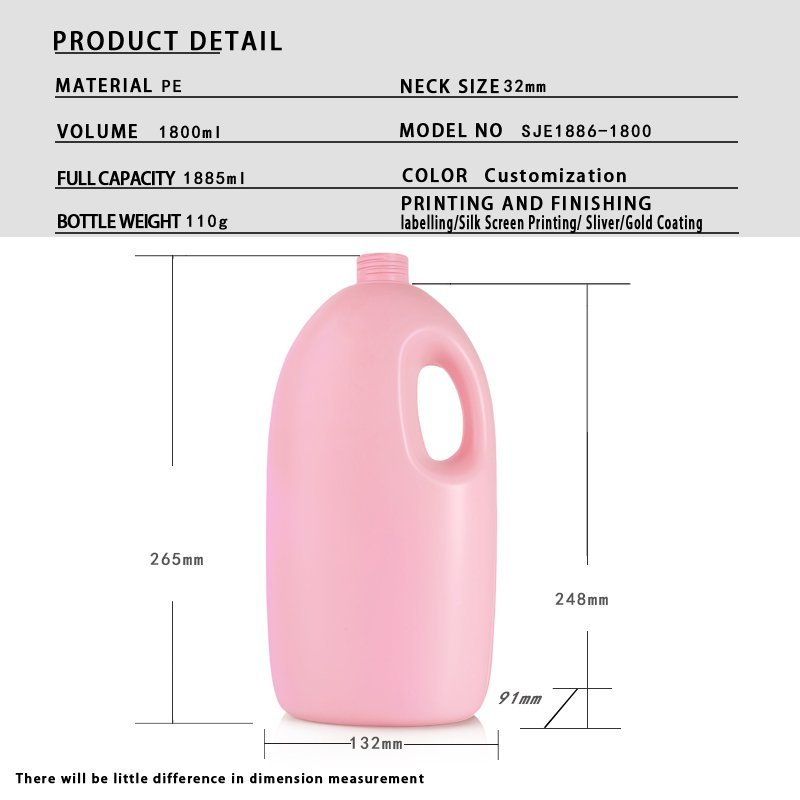 Bath & Body 1800ml PE Bulk Bottle for Refill & Bulk Dispenser – 38mm Neck, 95g