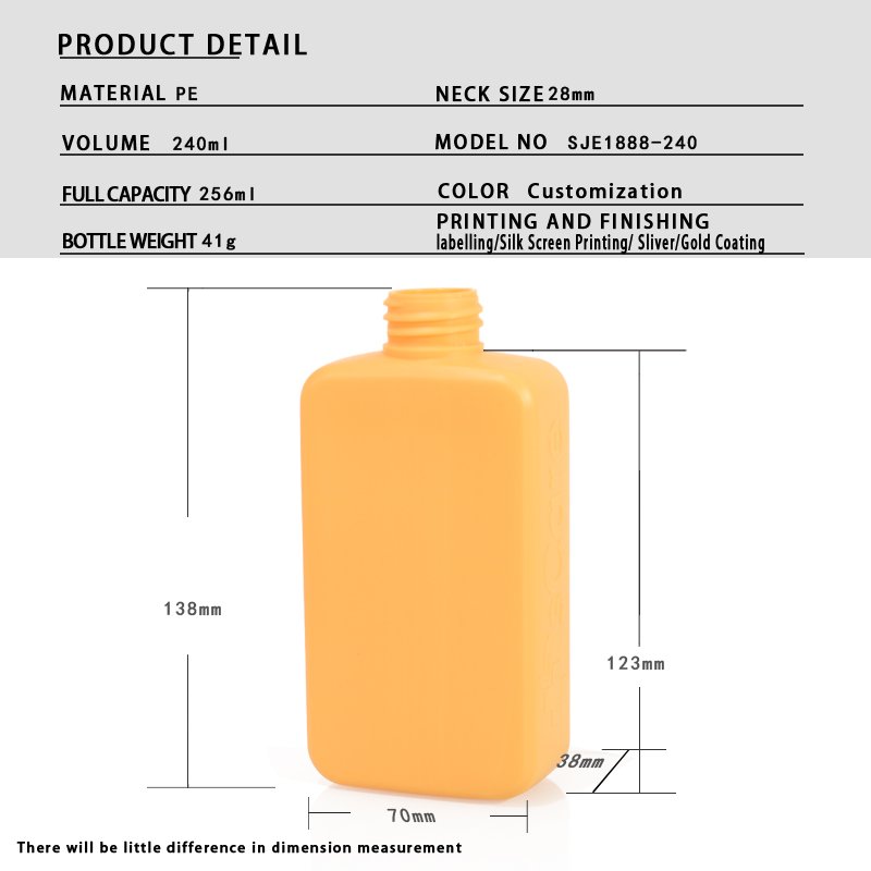 240ml PE Lotion Bottle for Body Lotion & Hand Cream – 24mm Neck, 38g