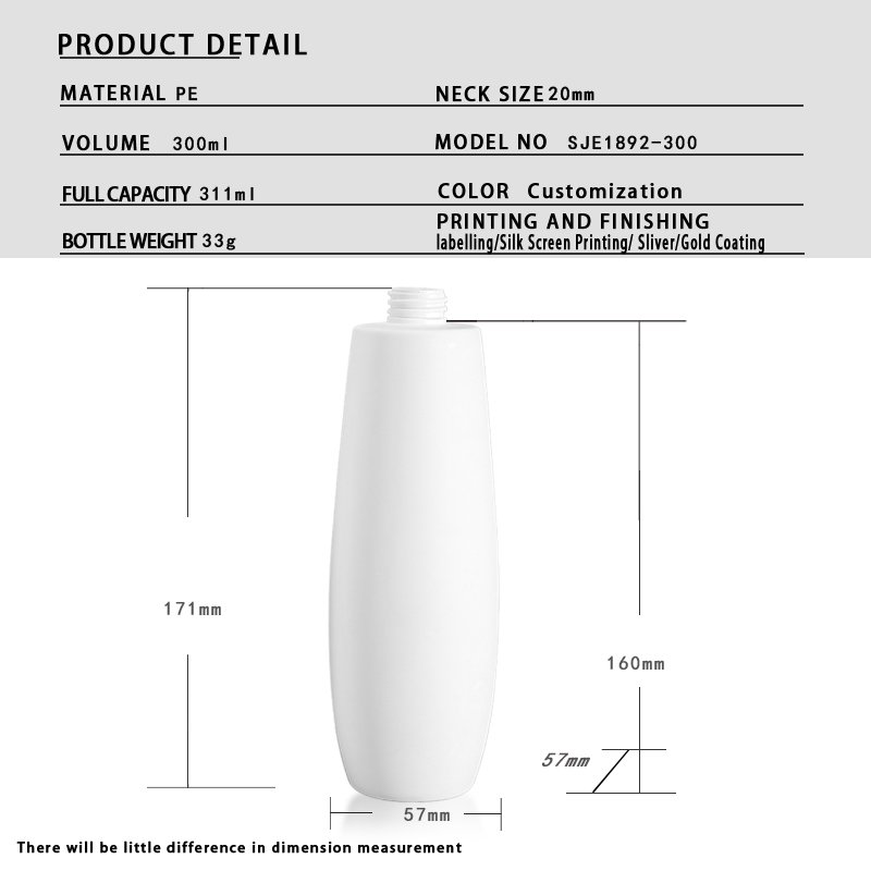 300ml PE Lotion Bottle for Lotion & Cream – 24mm Neck, 32g