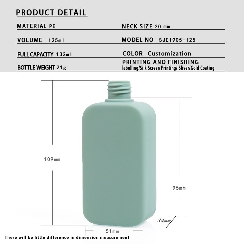 Cosmetic 125ml PE Round Bottle for Facial Cleanser & Lotion – 24mm Neck, 21g