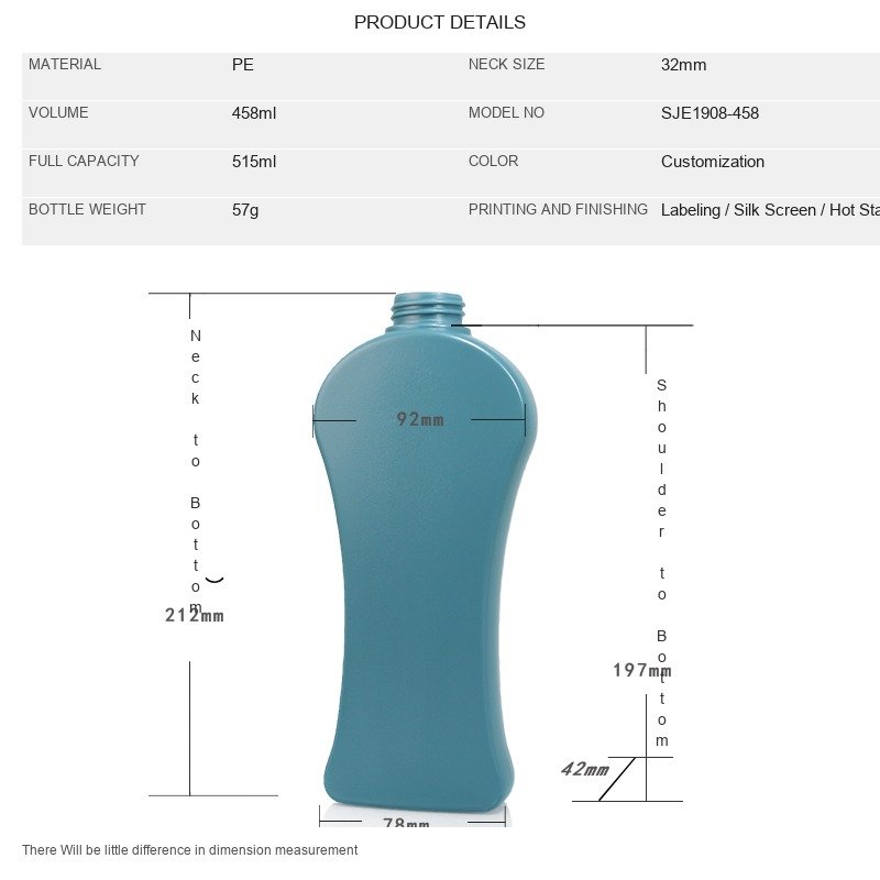 Bath & Body 458ml PE Round Bottle for Body Wash & Lotion – 28mm Neck, 42g