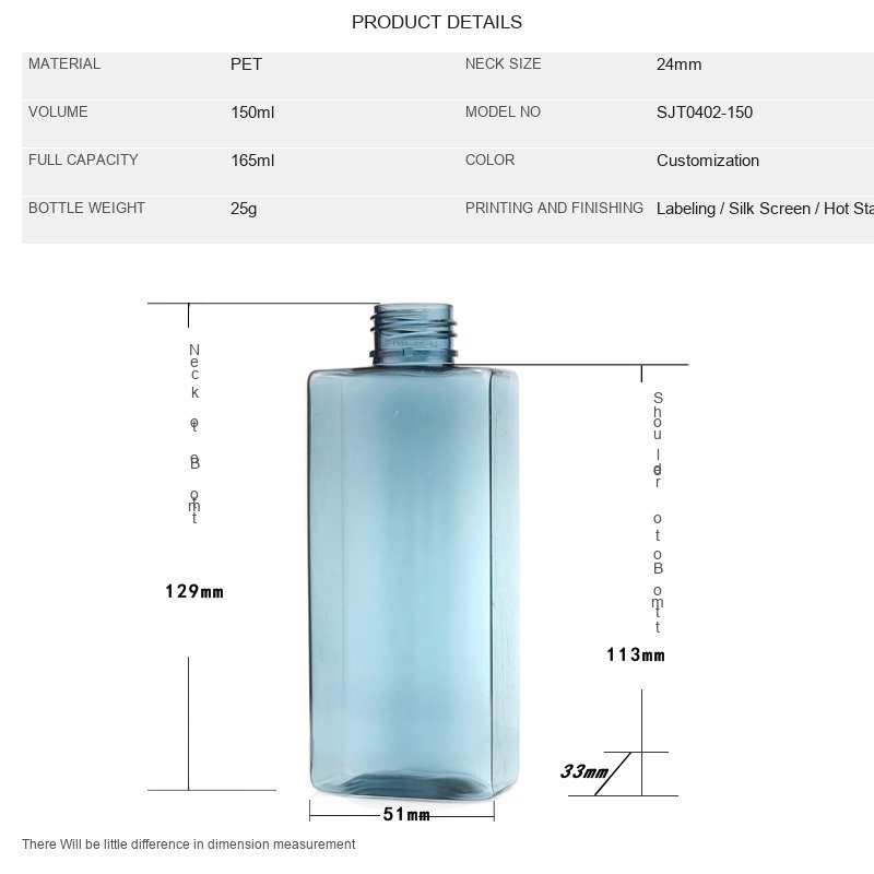 150ml PET Cosmetic Bottle for Serum & Sample – 20mm Neck, 17g