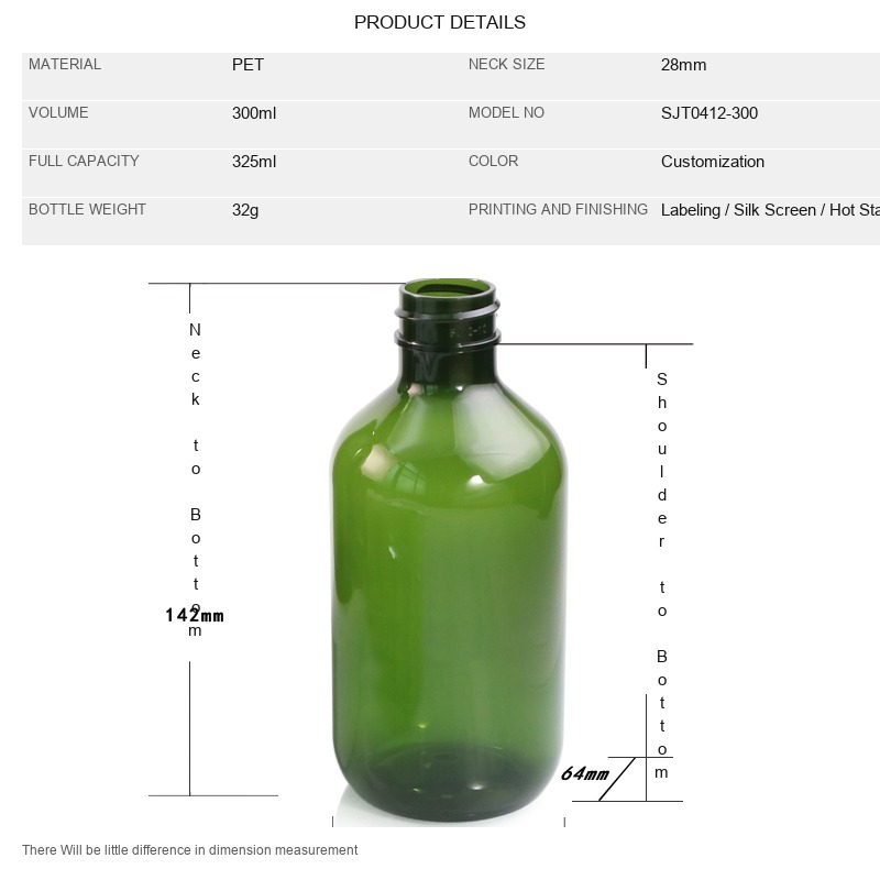 300ml PET Round Bottle for Shampoo & Body Wash – 24mm Neck, 32g