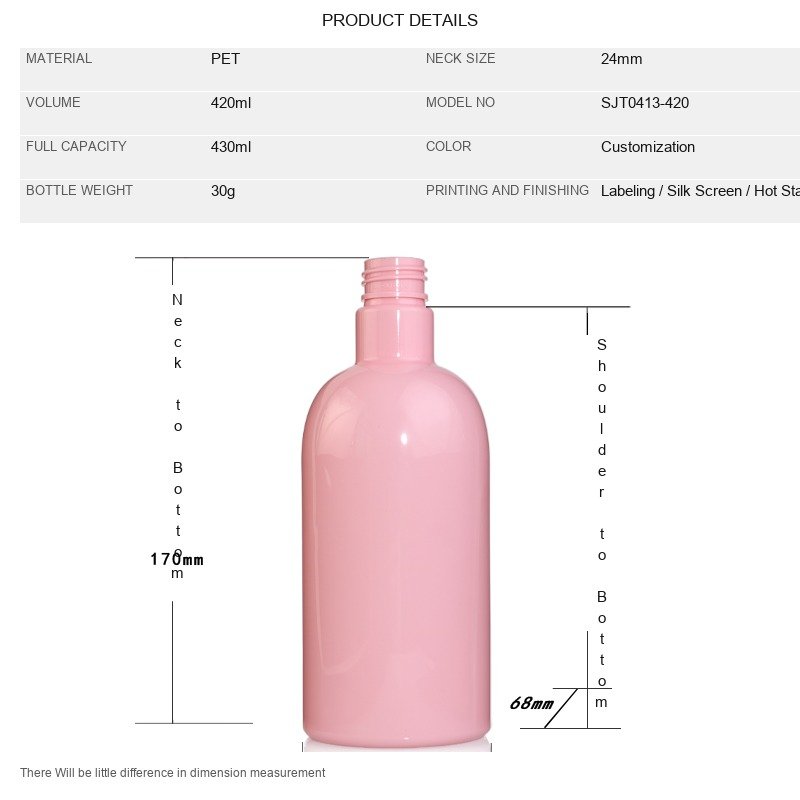 Bath & Body 420ml PET Round Bottle for Body Wash & Shampoo – 28mm Neck, 42g