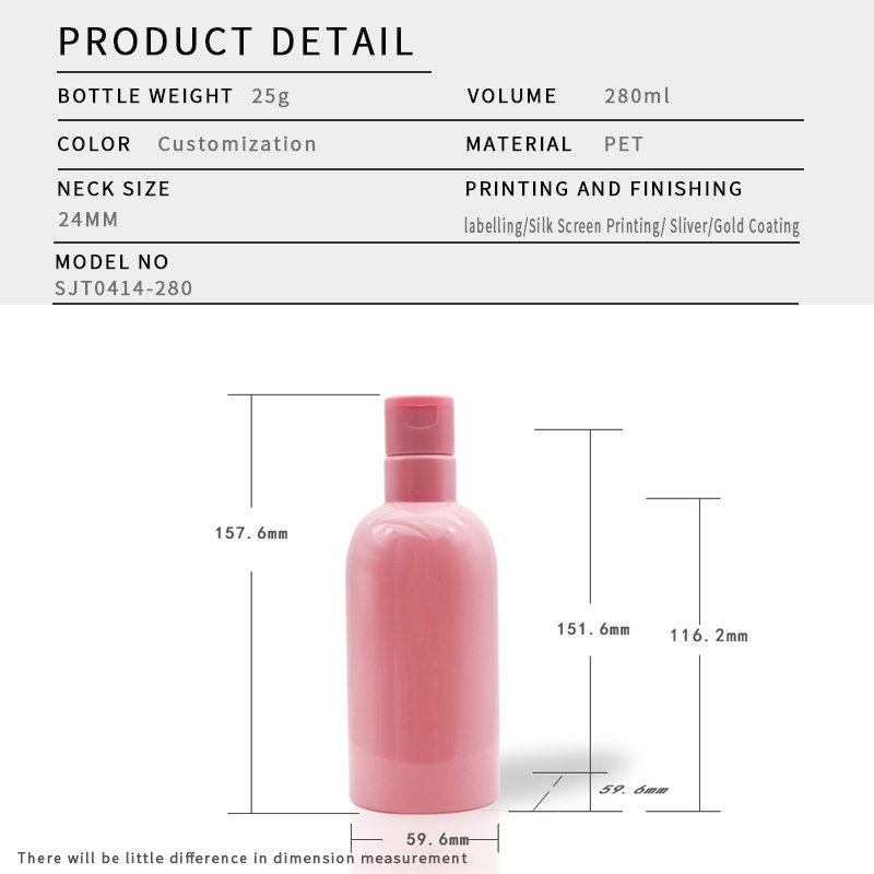 280ml PET Round Bottle for Lotion & Body Wash – 24mm Neck, 30g