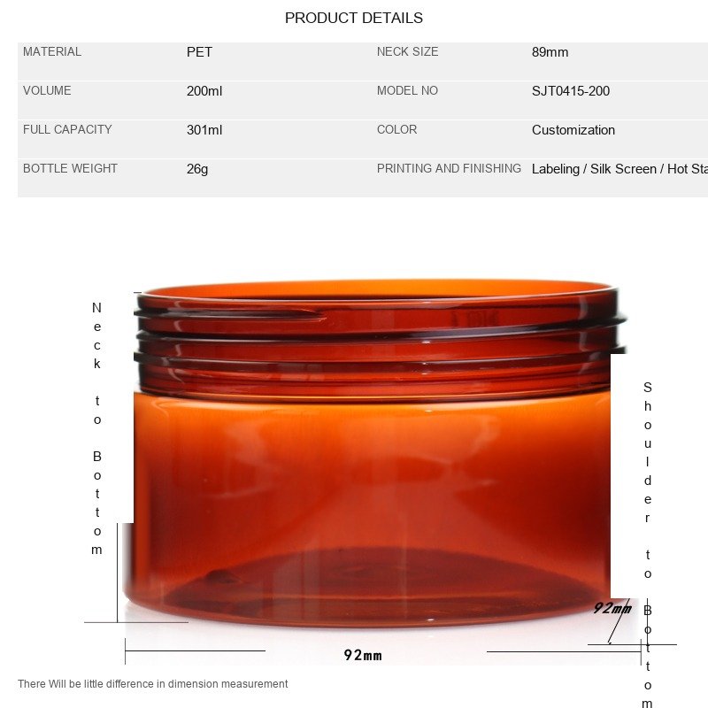 200ml PET Round Bottle for Shampoo & Conditioner – 24mm Neck, 26g