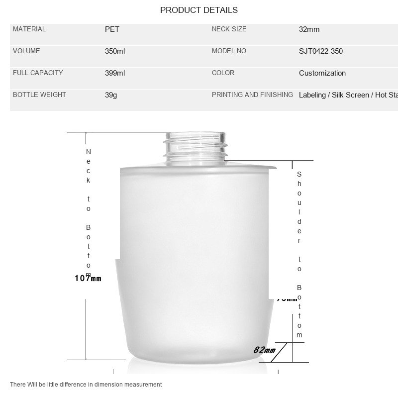 350ml PET Round Bottle for Shampoo & Body Wash – 24mm Neck, 36g