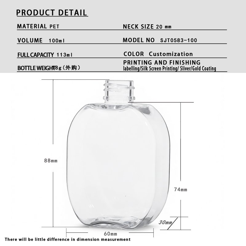 Cosmetic 100ml PET Spray Bottle for Facial Mist & Toner – 20mm Neck, 18g