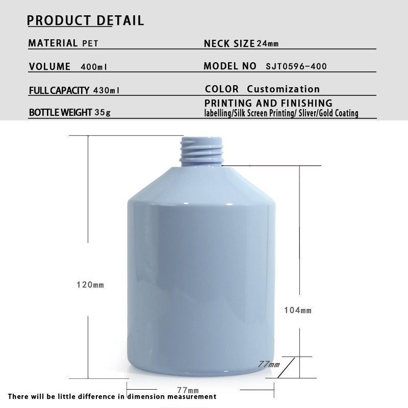 400ml PET Shampoo Bottle for Body Wash & Shower Gel – 28mm Neck, 38g